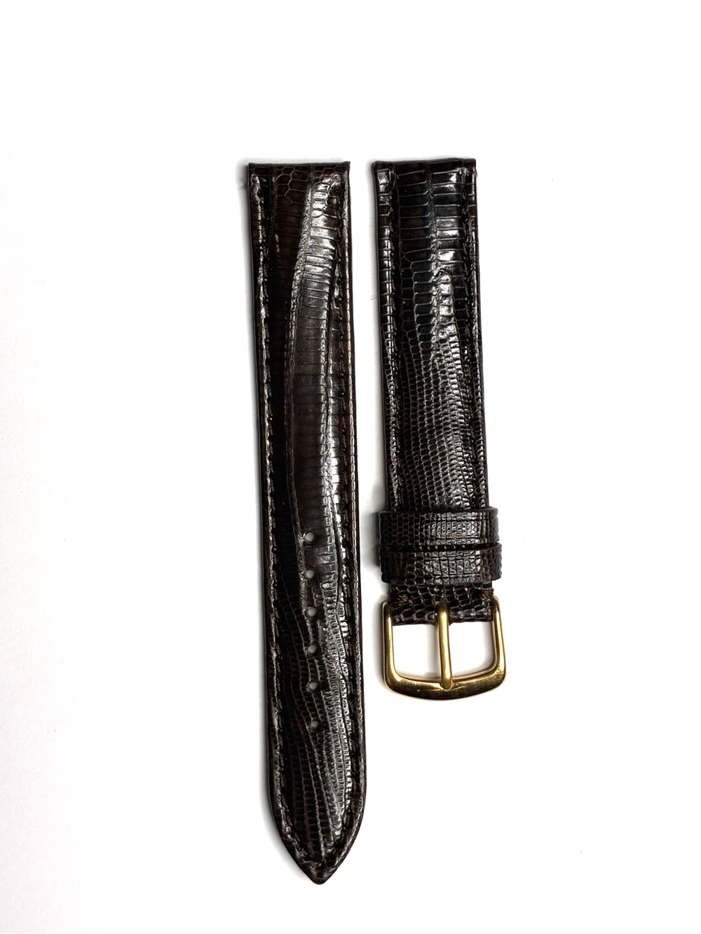 New Genuine Teju Lizard Watch Strap | 16mm Regular | Dark Brown
